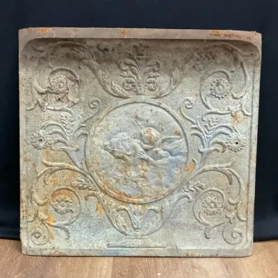 Ornate Cast Iron Fireback Plate I