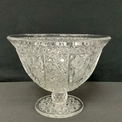McKee Glass “Snappy Clear” Pedestal Bowl