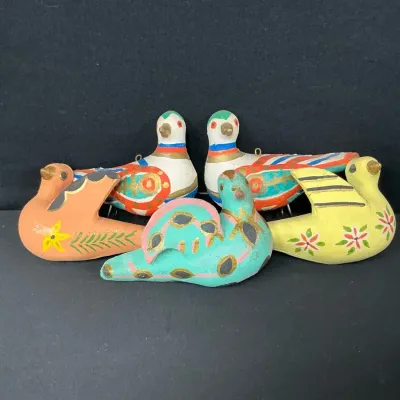 Mexican Wall Hanging Birds: Multicolored 