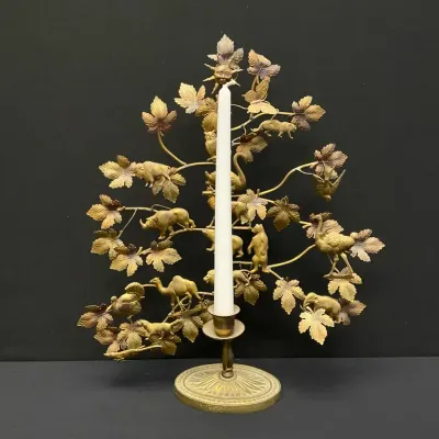 Petites Choses Brass Tree of Life Candle Holder 