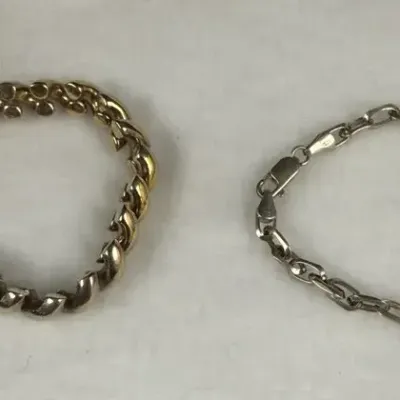 Silver link chain bracelets