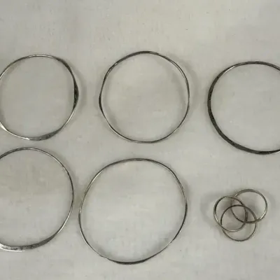Sterling Silver (5) Bracelets And Ring. 
