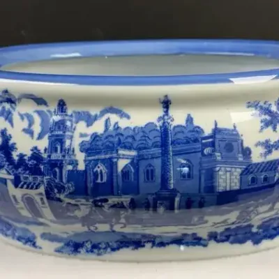 Victoria Ware Ironstone blue and white transferware foot bath