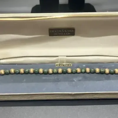 14K Gold and Jade Bracelet 