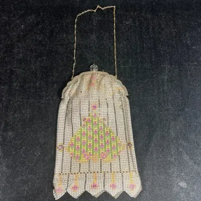 Vintage Metal Mesh Flapper Purse By Whiting & Davis Co.