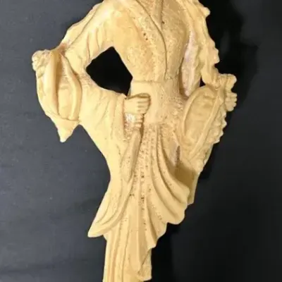 Vintage Sculpture Of Japanese Geisha Figure