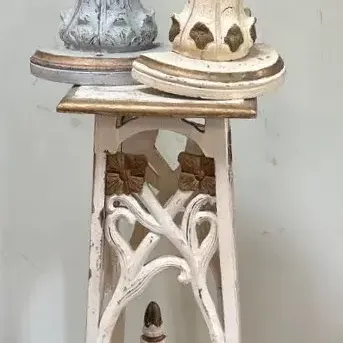 Wooden Floating Shelves And Pedestal Table