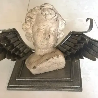 Winged Cherub Wall Mount Sculpture