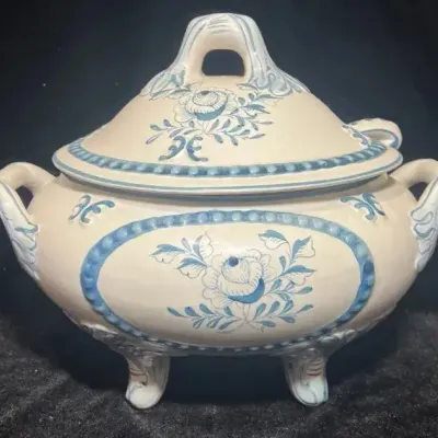 Vintage Ceramic Footed Soup Tureen 