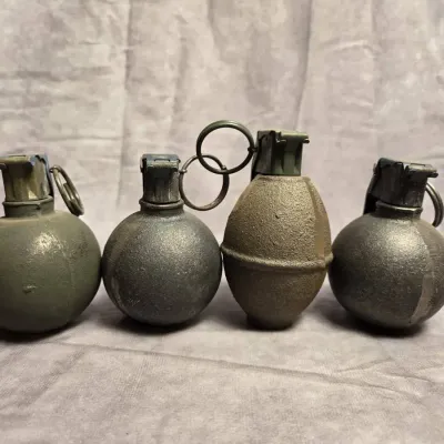 Hollowed Out Grenade Paper Weight Lot