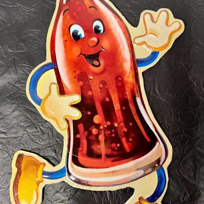 Open Road Brand Retro “Cola Man” Metal Sign Die Cut W Embossal 