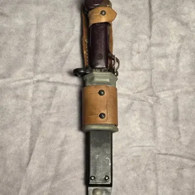 Romanian AKM Type 1 Bayonet With Metal Scabbard