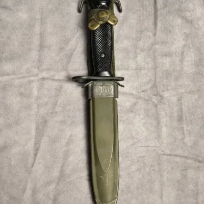 M7 Bayonet With M8A1 Scabbard Stamped PWH Standard Issue For MK1 Rifle