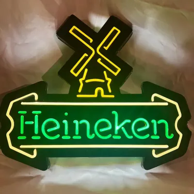 Heineken Light Up Beer Sign