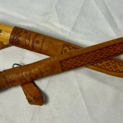 Vintage J. Marttini Fillet Knife Finland With Leather Sheath (set of 2)
