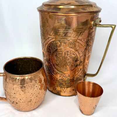 Copper Lot - Pitcher, Mug, and Shot glass 