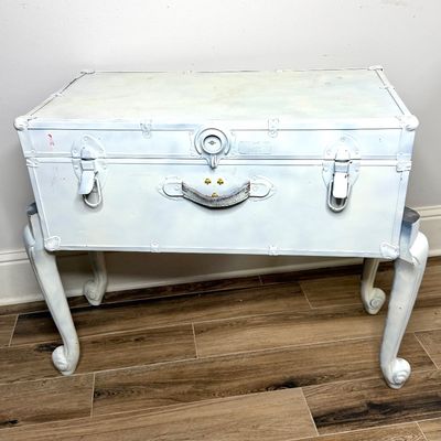 White Trunk with Wood Legs 