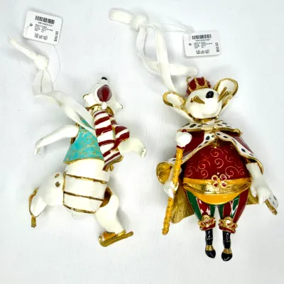 Fine Cloisonne and Blown Glass Christmas Ornament Lot - Trimsetter and Max Glass 