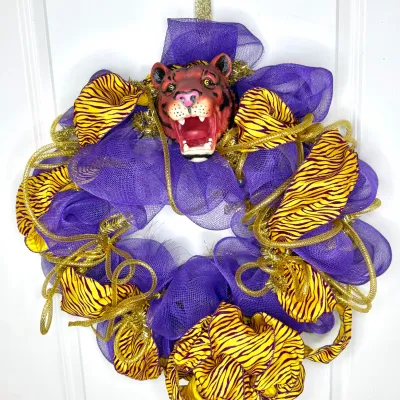 “ Geaux Tigers” LSU Wreath 