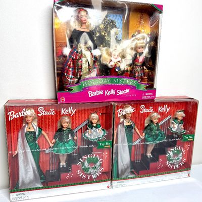 Set of 3 Barbie, Stacie, and Kelly Holiday Gift Sets 