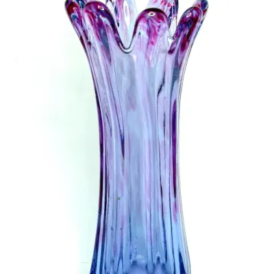 Blown Glass Murano Style Vase 
