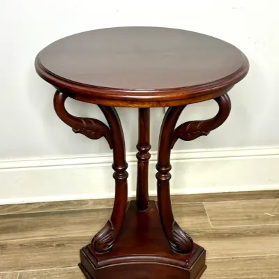 Solid Wood Carved Swan Leg Side Table - Made in Indonesia 