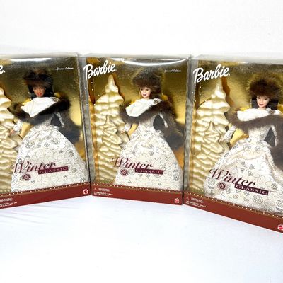 Set of 3 Barbies from the Winter Classic Collection 