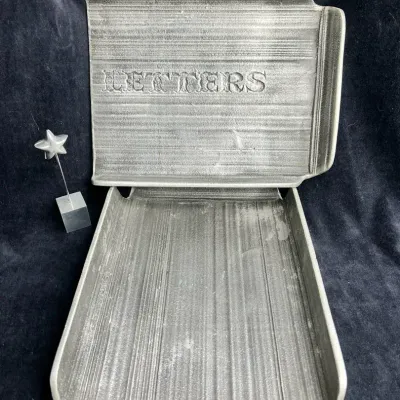 Pewter Letter Trays & Magnetic Photo/Note Stand