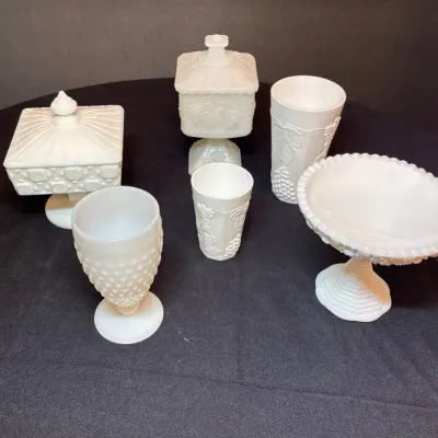 Vintage Decorative Milk Glass Collection. 