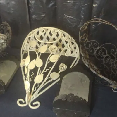 Metal, Stone And Mirror Decor
