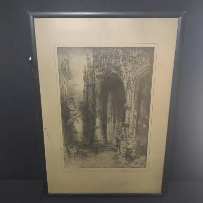 Hedley Fitton Framed Etching On Metal