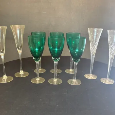 Crystal Stemware Featuring Two Waterford Flutes 