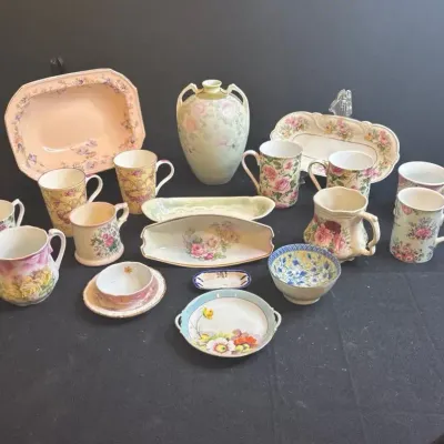 Vintage Assorted Collection Of Floral Porcelain And China 
