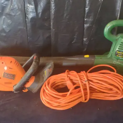 Electric Leaf Blower, Hedge Trimmer And Cord