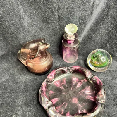Purple Glass Decor (Some Signed)
