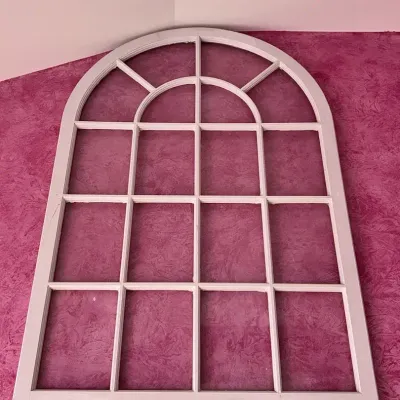Arched Wood Window Pane Wall Decor - 31x44 Inches