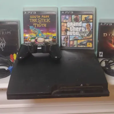 PS3 With Games & One Controller 