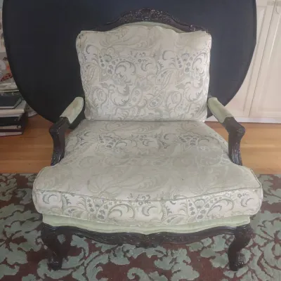 Louis XV Styled Upholstered Lounge Chair