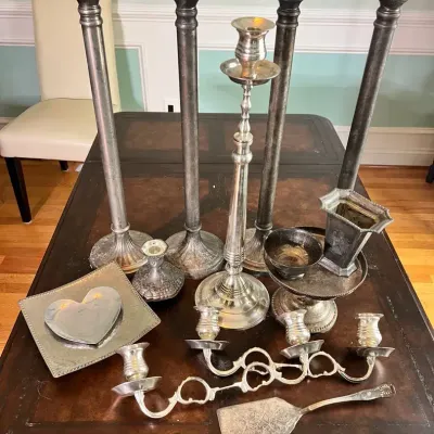 Assorted Plated Silver Decor & Tableware
