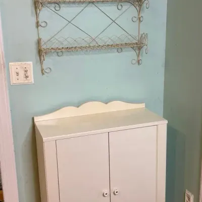 Storage Cabinet & Metal Wall Shelf 
