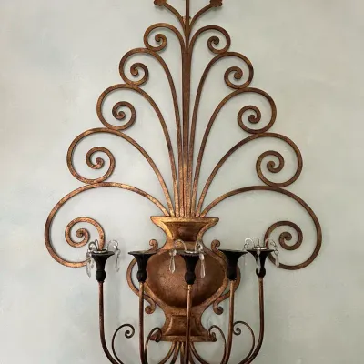 Vintage French Iron Wall Sconce - 35x50 Inches