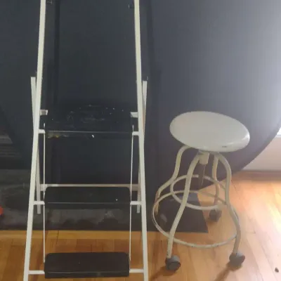 Folding Household Step stool And Rolling Metal Stool