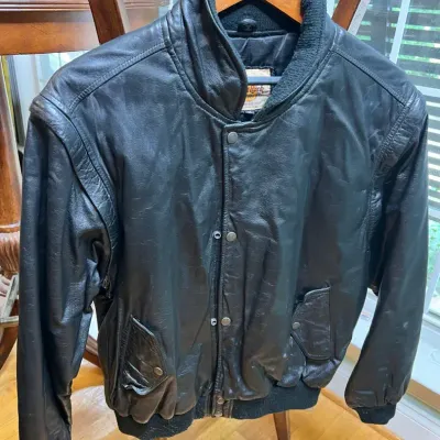 Womens Leather Hard Rock Bomber Jacket