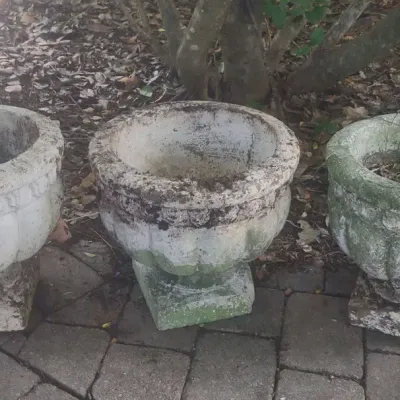 Three Concrete Planters