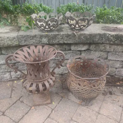 Vintage Metal planters 