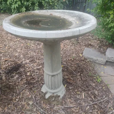 Large Two Piece Concrete Birdbath