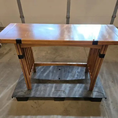 Sale Photo Thumbnail #103: Folding Hinged Wood Table 47x32x30