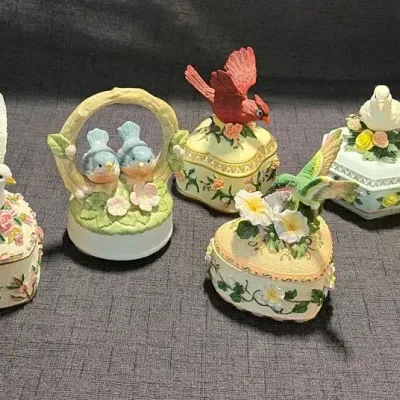 Bird Music Box Trinket Boxes