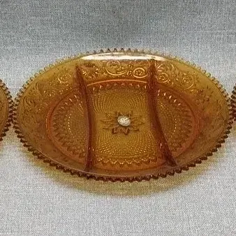 Indiana Tiara Amber Glass Serving Platters