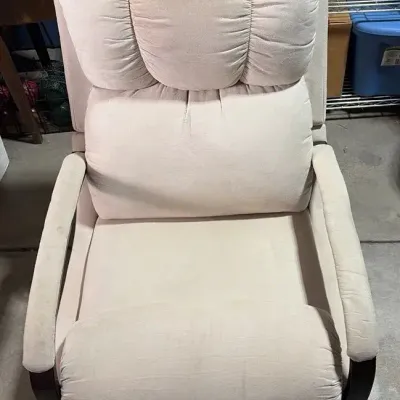 Cream Micro Suede Rocking Recliner 